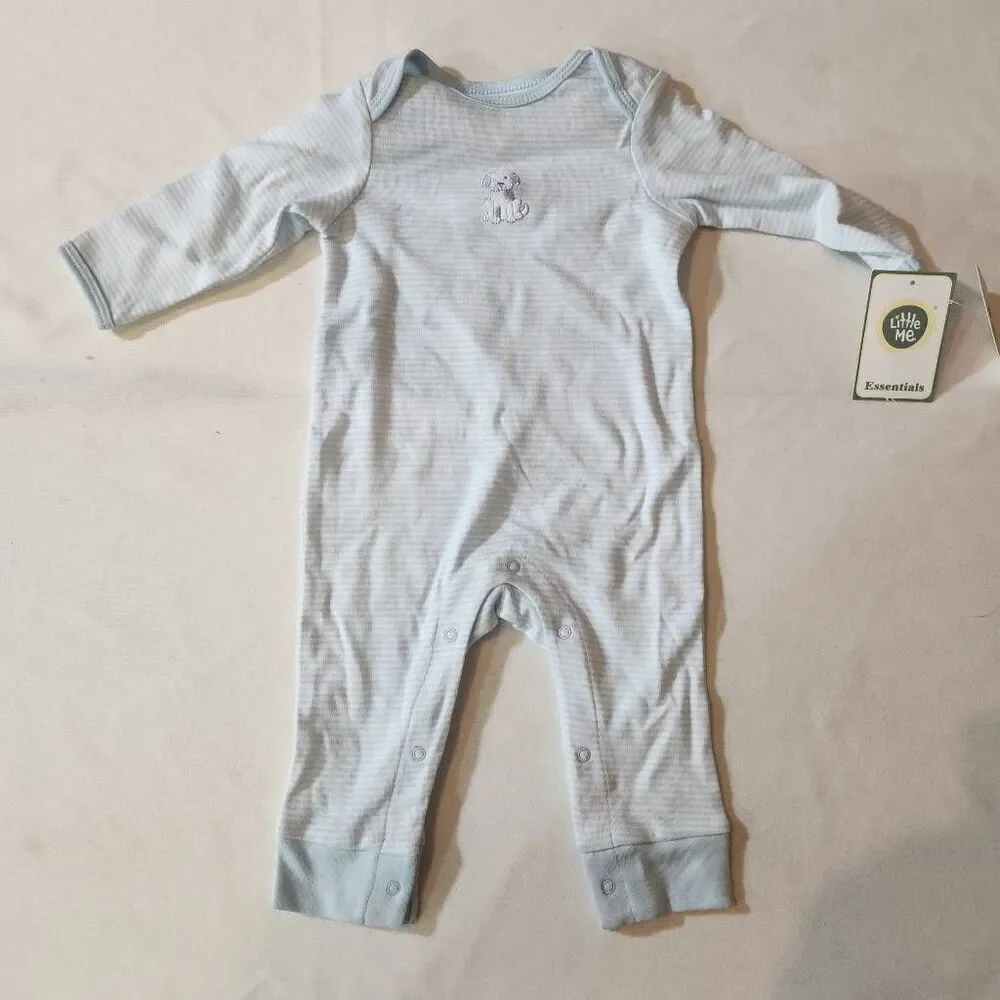 Little‎ Me Blue Striped Puppy One Piece Size 6M